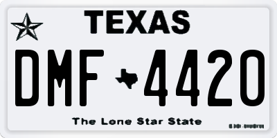 TX license plate DMF4420