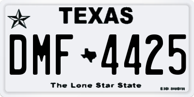 TX license plate DMF4425