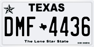 TX license plate DMF4436
