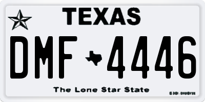TX license plate DMF4446