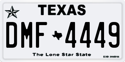 TX license plate DMF4449