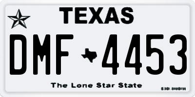 TX license plate DMF4453