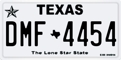 TX license plate DMF4454