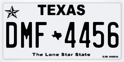 TX license plate DMF4456