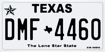 TX license plate DMF4460