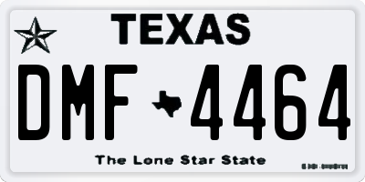 TX license plate DMF4464
