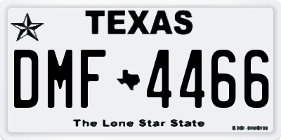 TX license plate DMF4466