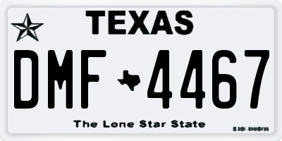 TX license plate DMF4467