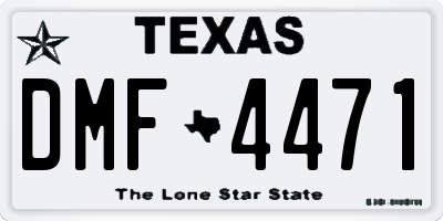 TX license plate DMF4471