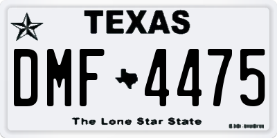 TX license plate DMF4475