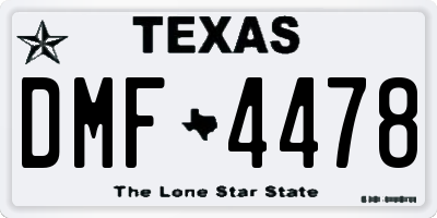 TX license plate DMF4478
