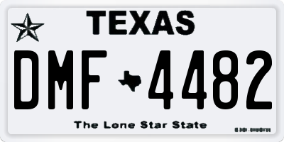 TX license plate DMF4482