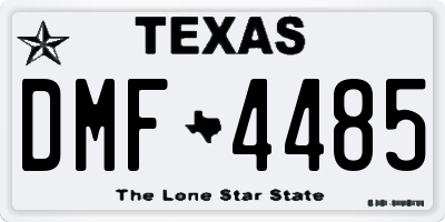 TX license plate DMF4485