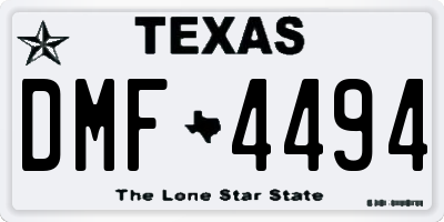 TX license plate DMF4494