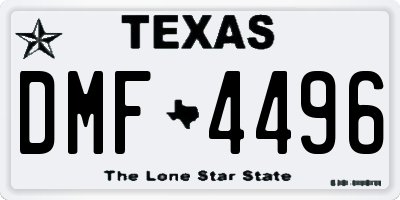 TX license plate DMF4496