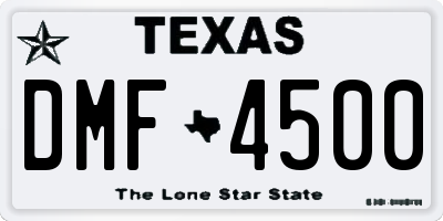 TX license plate DMF4500