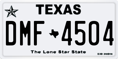 TX license plate DMF4504