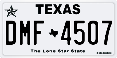 TX license plate DMF4507