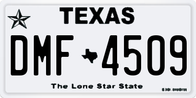 TX license plate DMF4509