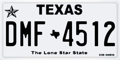 TX license plate DMF4512