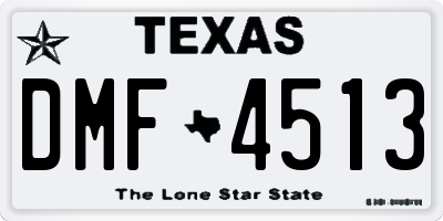 TX license plate DMF4513