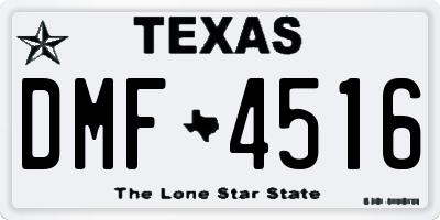 TX license plate DMF4516