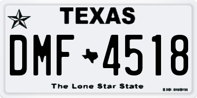 TX license plate DMF4518