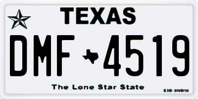 TX license plate DMF4519