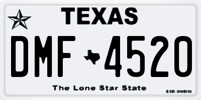 TX license plate DMF4520