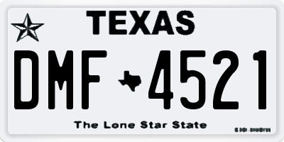 TX license plate DMF4521