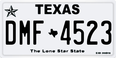 TX license plate DMF4523