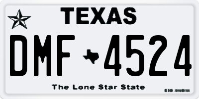 TX license plate DMF4524