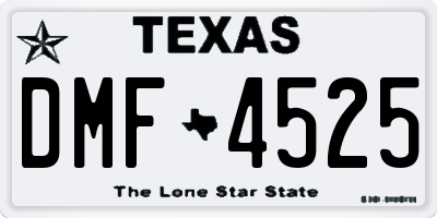 TX license plate DMF4525