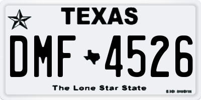 TX license plate DMF4526
