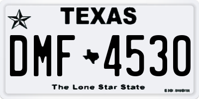 TX license plate DMF4530
