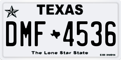 TX license plate DMF4536