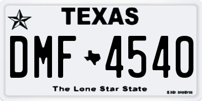 TX license plate DMF4540