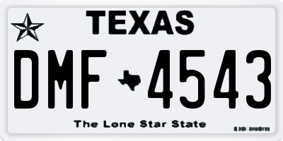 TX license plate DMF4543