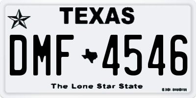 TX license plate DMF4546