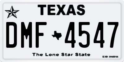 TX license plate DMF4547