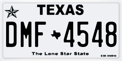 TX license plate DMF4548