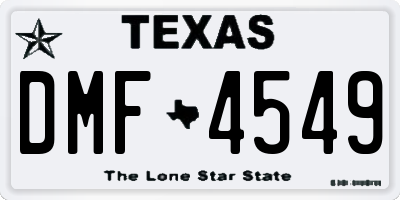 TX license plate DMF4549