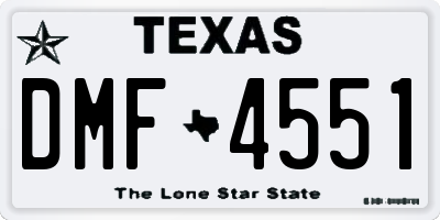 TX license plate DMF4551