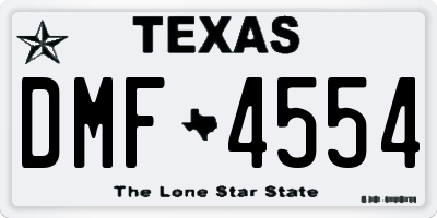 TX license plate DMF4554