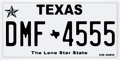 TX license plate DMF4555