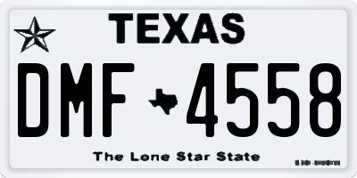 TX license plate DMF4558