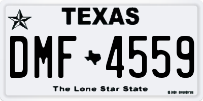 TX license plate DMF4559