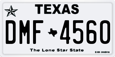 TX license plate DMF4560