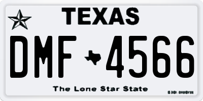 TX license plate DMF4566