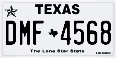 TX license plate DMF4568